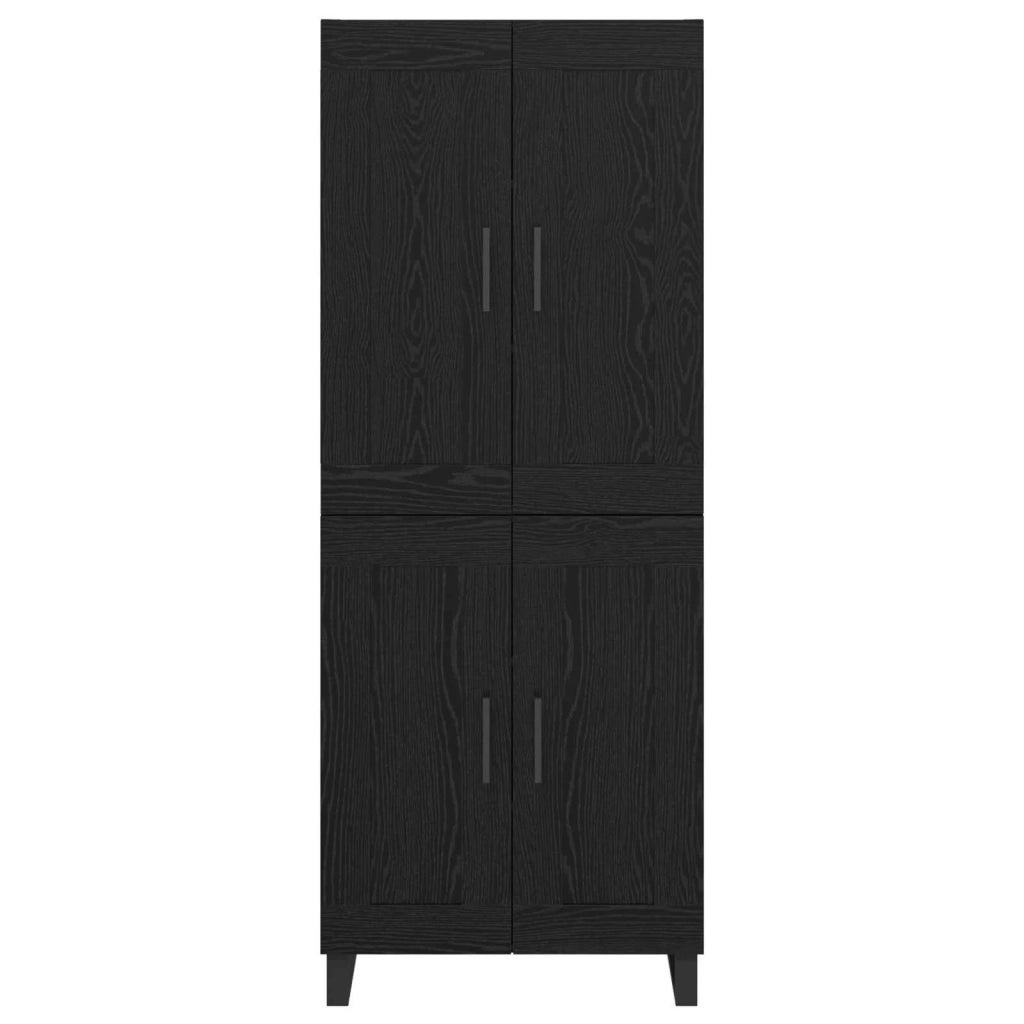 Credenza Rovere Nero 69,5 x 34 x 180 cm Legno multistrato