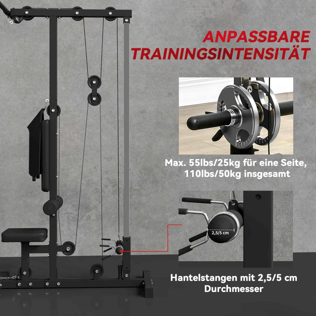 Stazione Fitness Multifunzione ¨C Xylo ¨C Acciaio e Ecopelle Nera