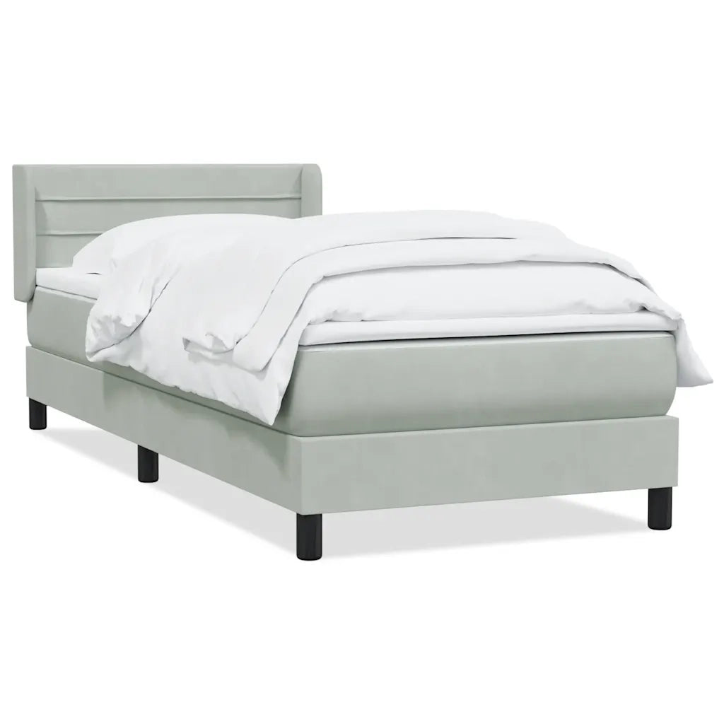 Giroletto a Molle con Materasso grigio chiaro 90x210 cm Velluto 3318183
