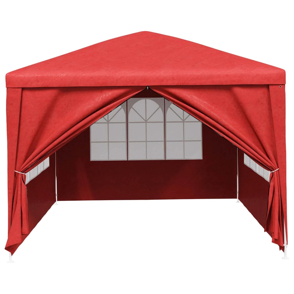 Tenda Party-Tenda da festa 400 x 300 x 255 cm Rosso PE e Acciaio 364737