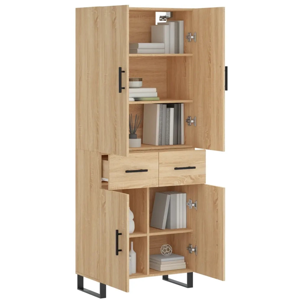 vidaXL Credenza Rovere Sonoma 69,5x34x180 cm in Legno Multistrato