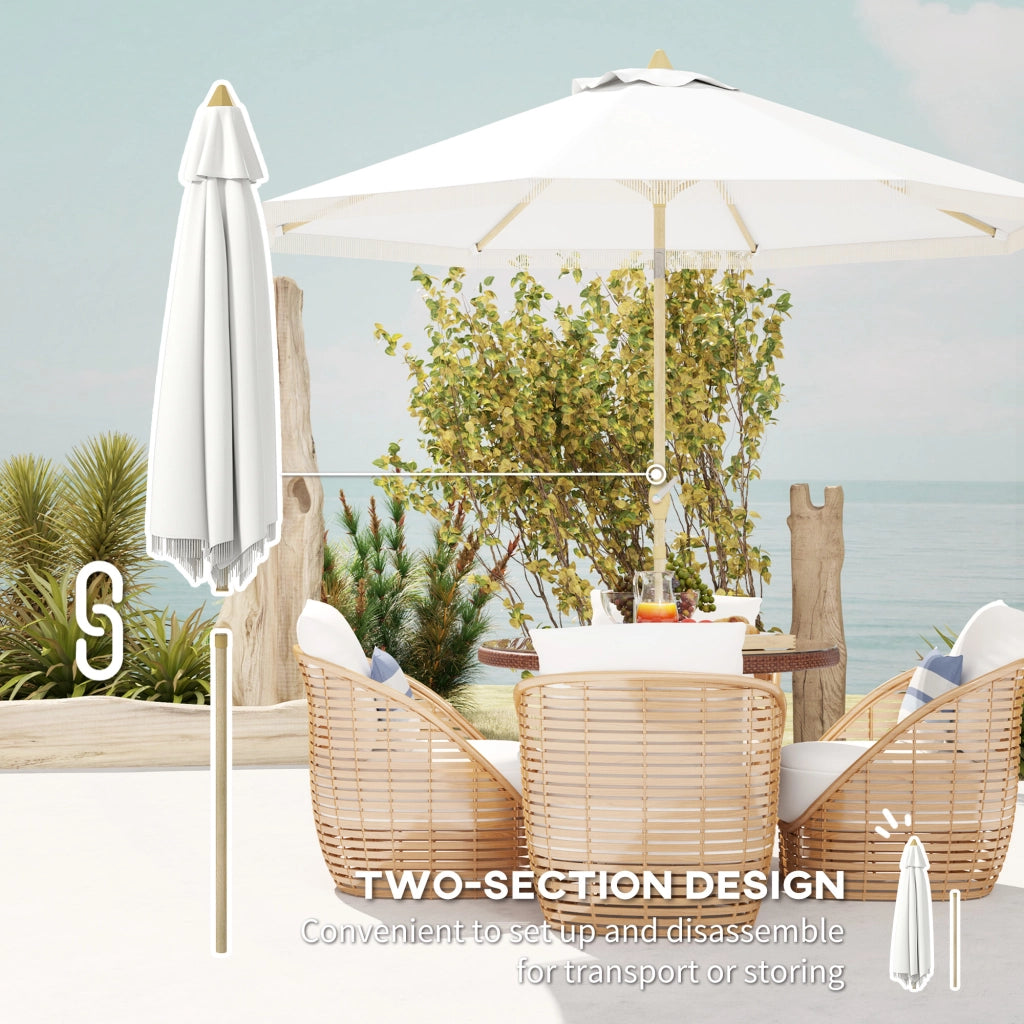 Ombrellone da giardino inclinabile ¨C zephmum ¨C ?265x244cm bianco