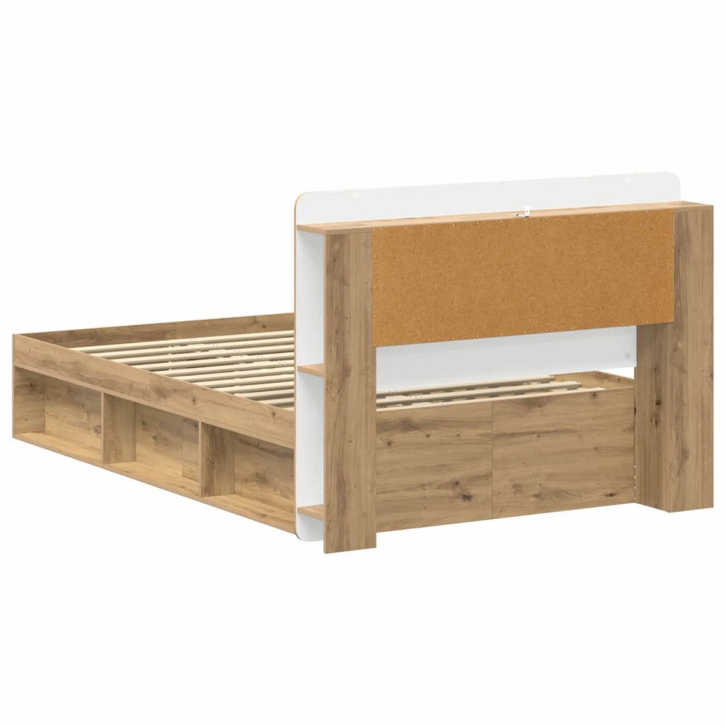 Telaio del letto con storage Rovere Artigianale 120 x 190 cm