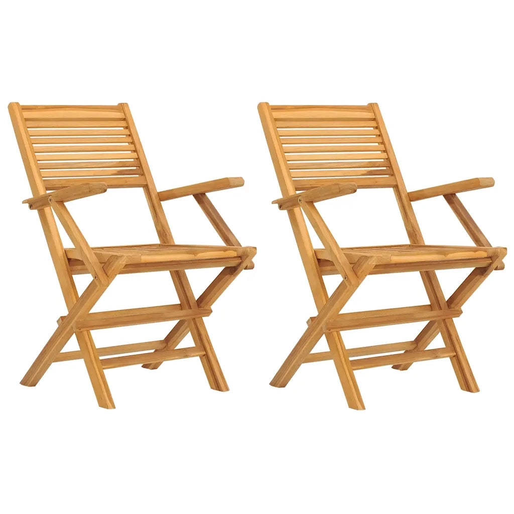 Sedie da Giardino Pieghevoli 2pz 55x62x90cm Legno Massello Teak 362762