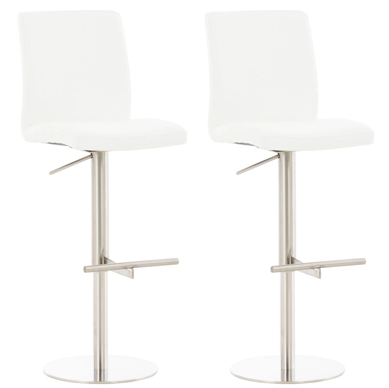 2er Set Barhocker Cadiz Kunstleder edelstahl