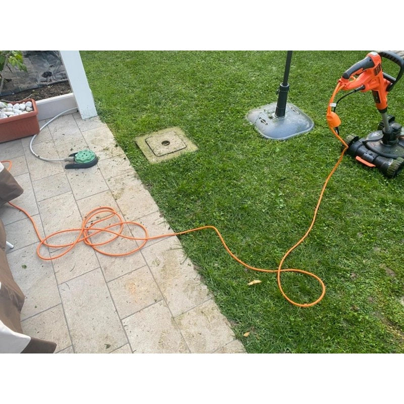 Prolunga Elettrica Lineare Colore Arancione 15M 3X1.5mm Spina Italiana 16A Presa Bipasso Schuko 10/16A Max 3500W