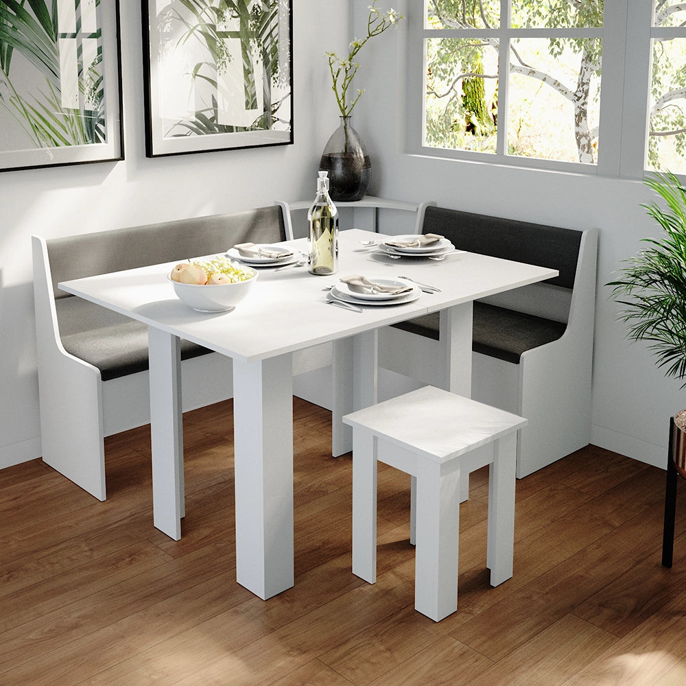 Vicco Gruppo panca ad angolo Bianco 150 x 41.5 cm con tavolo