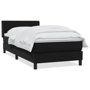 Letto singolo | Letto per adulti | Giroletto a Molle con Materasso Nero 90x210 cm in Velluto