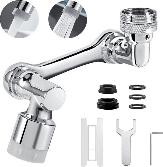 Utsuizione di apertura, 1080 gradi, estensibile multifunzionale pompa ad acqua, estensione di rubinetto con soffiatore regolabile a doppia velocità per cucina/bagno