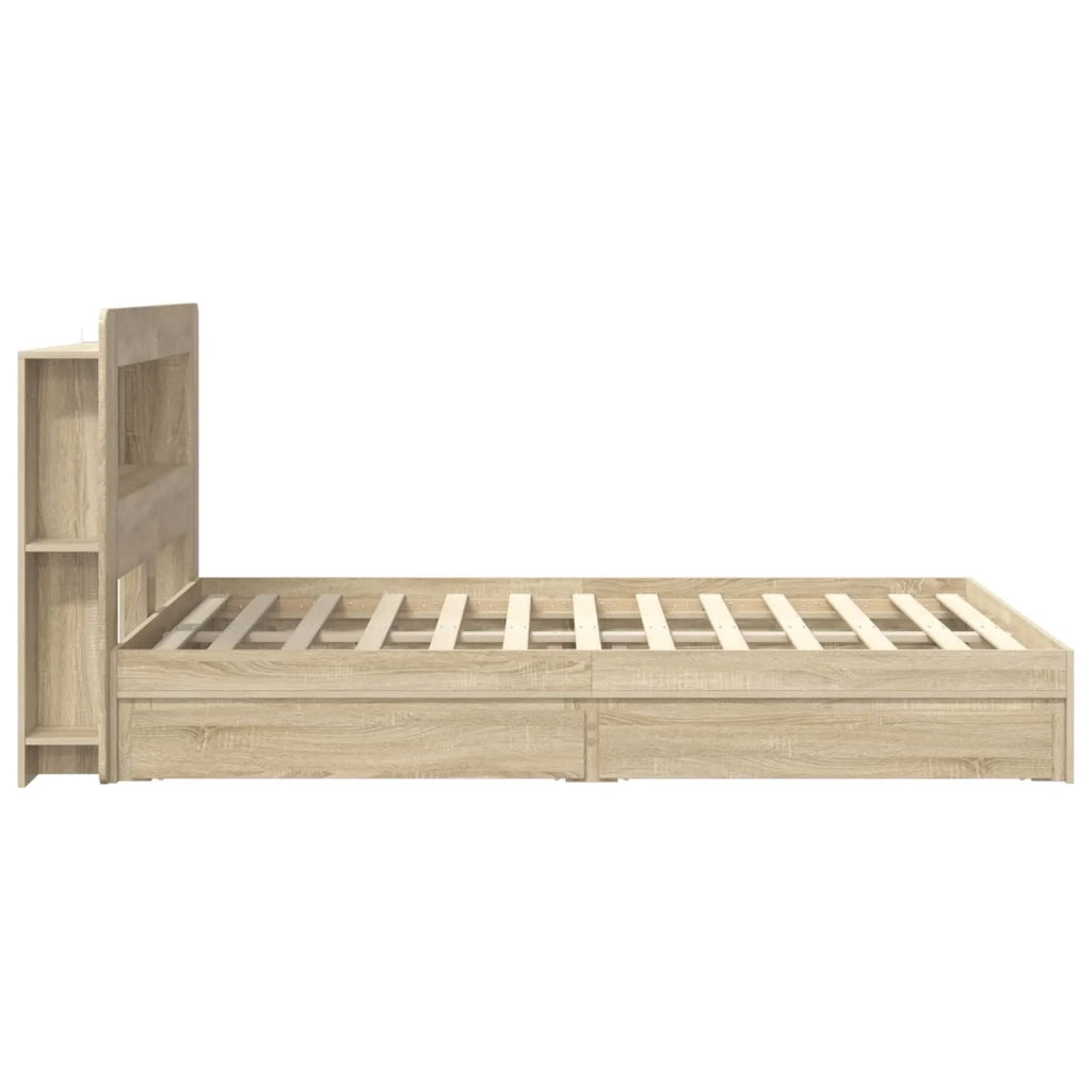 Telaio del letto con storage Rovere Sonoma 150 x 200 cm