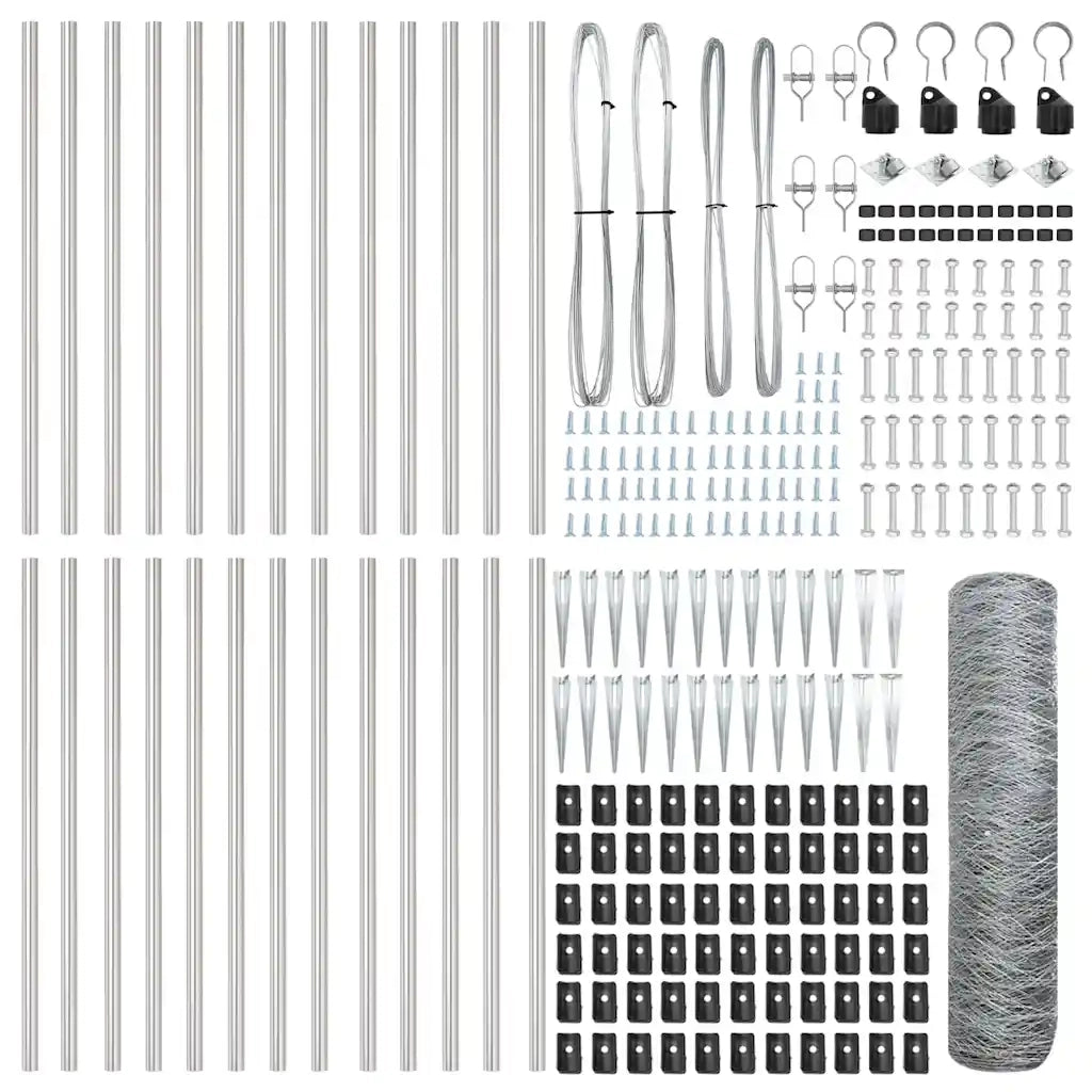 Palo della recinzione Argento 50 x 0,4 m (rete 50 mm) Acciaio