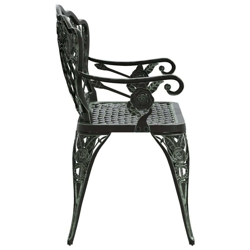 Panchina da Giardino 108 cm in Alluminio Pressofuso Verde 317741