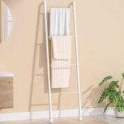 Scaffale per asciugamani 4 pannelli - Ladder per asciugamani in piedi - Supporto decorativo - Stabili in metallo - Acciaio inossidabile - Spazio risparmiato - Ladder per l'organizzazione