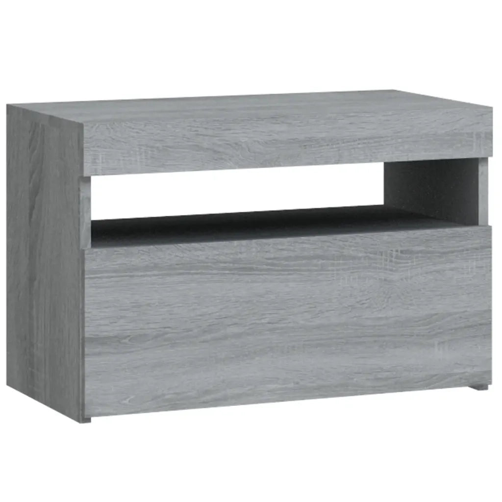 Comodino con Luci LED Grigio Sonoma 60x35x40 cm 3152828