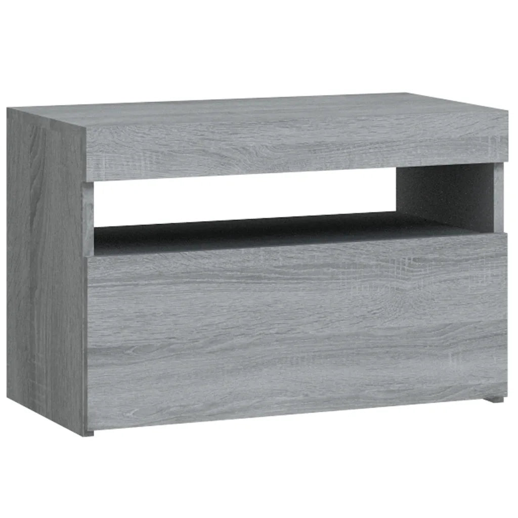 Comodino con Luci LED Grigio Sonoma 60x35x40 cm 3152828