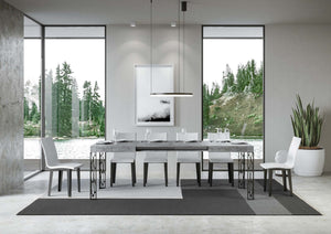 Tavolo Allungabile 140-244x90x77 cm Ghibli Cemento Telaio Antracite