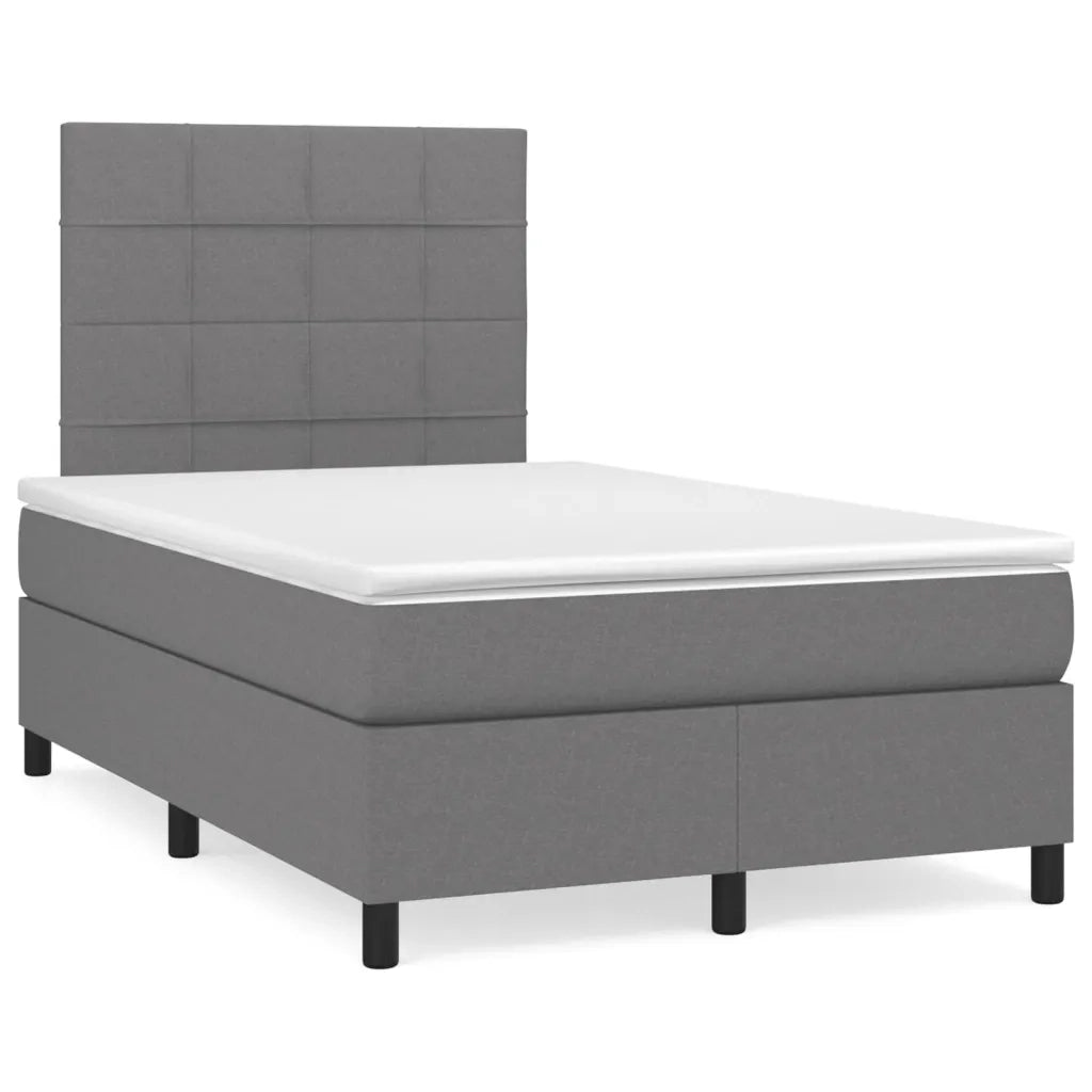 Giroletto a Molle con Materasso Grigio Scuro 120x200 cm Tessuto 3141762