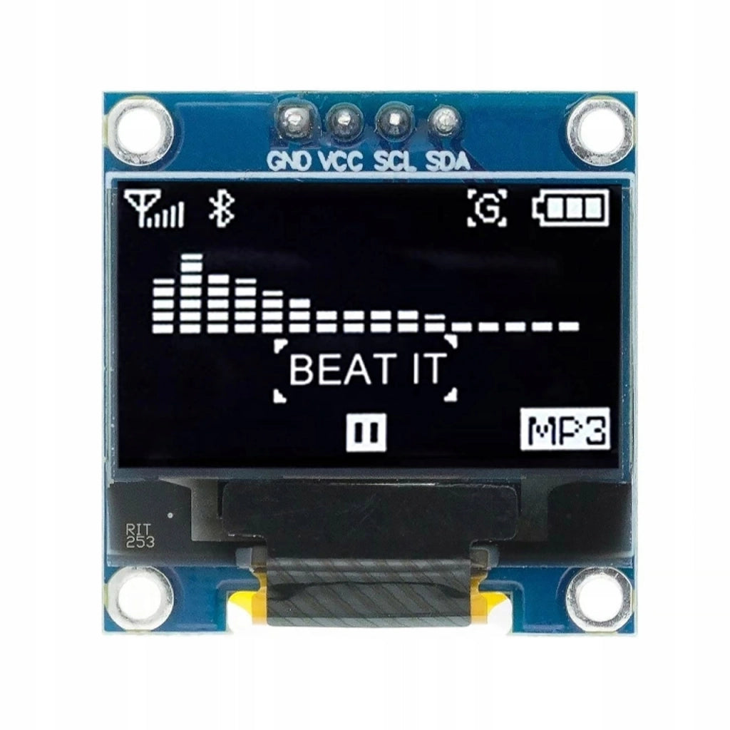 Modulo Display OLED 0,96" Rosfix – Alta Qualità Immagine, 4 Pin, Bianco | Risoluzione 128x64, I2C