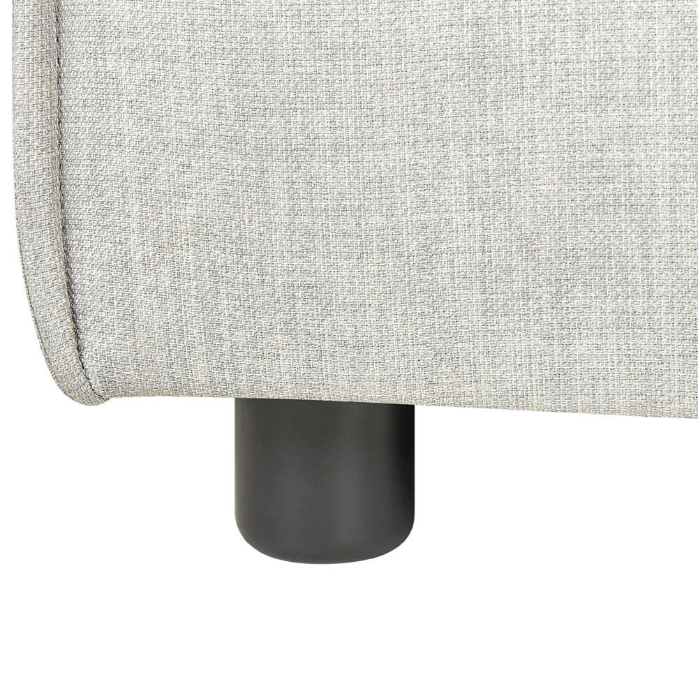 Poltrona modulare 1 posto rivestimento lino grigio e gambe nere soggiorno stile moderno