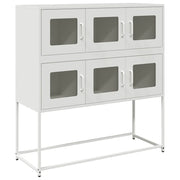 Credenza | Madia | Buffet da pranzo | Armadio da pranzo Bianca 100,5x39x107 cm in Acciaio Laminato a Freddo