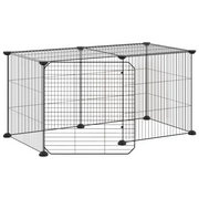 Gabbia per Animali 8 Pannelli con Porta Nero 35x35 cm Acciaio CFW4286187
