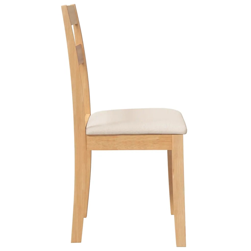 Sedie da Pranzo con Cuscini 2 pz Naturale Legno Massello Hevea 4102382