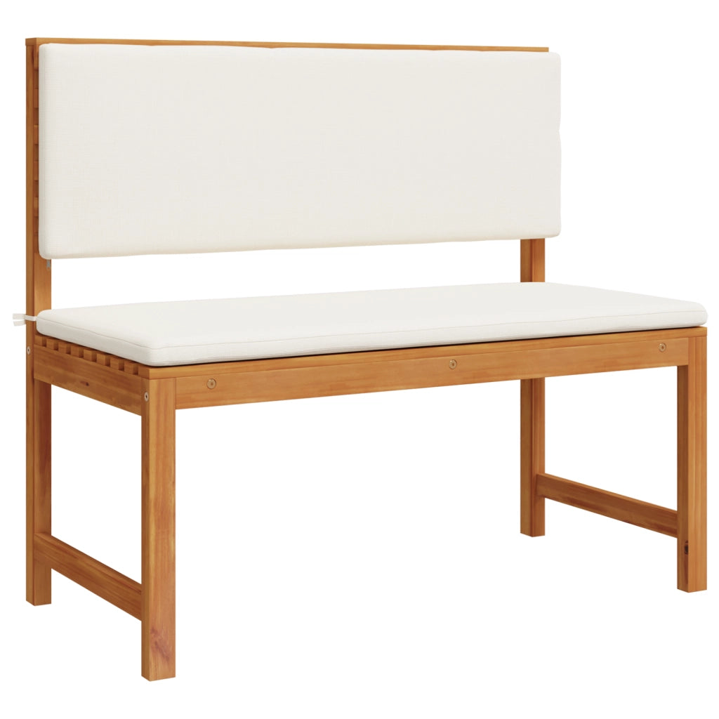 panca da giardino  con cuscini 100x50x91 cm in legno massello di acacia