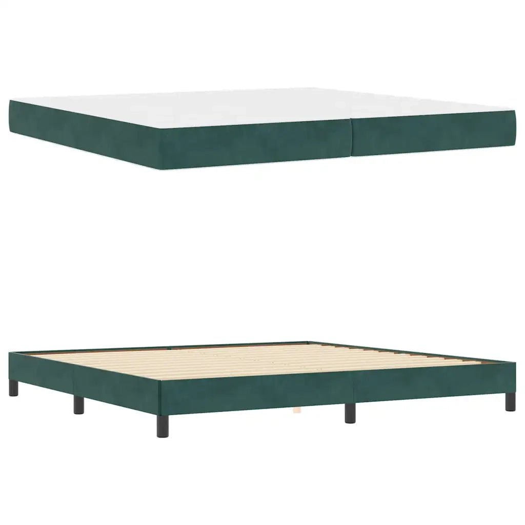 vidaXL Letto box spring con materasso Verde Scuro 200 x 210 cm Velluto