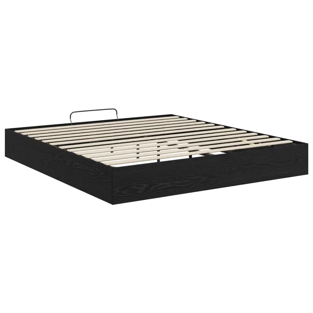 Letto ottomano con archiviazione Rovere Nero 203 x 180 x 25 cm 3409206