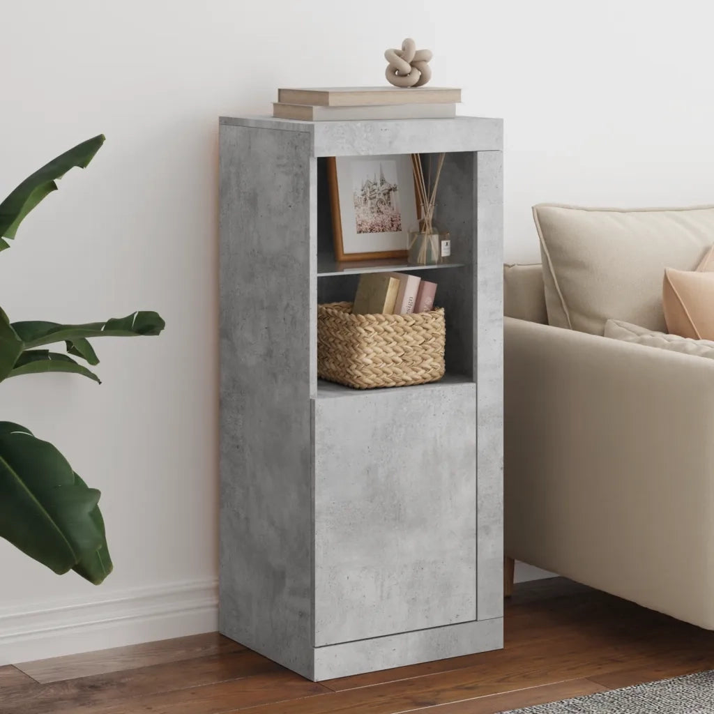Credenza con Luci LED Grigio Cemento 41x37x100 cm 836647