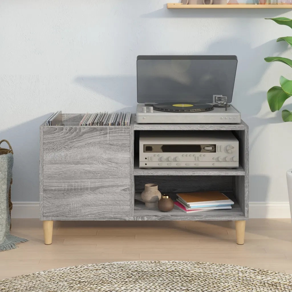 Mobile Porta Dischi Grigio Sonoma 84,5x38x48 Legno Multistrato 831947