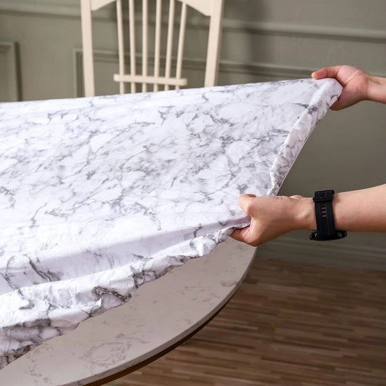 Tappeto di tavolo circolare con elastico - Impermeabile, resistente all'olio e facile da pulire in PVC