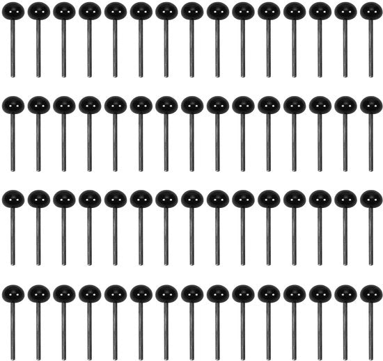 Occhiuti di sicurezza 100 pezzi - Vetro nero 3 mm - Mini occhi di gomma - Occhi di sicurezza - Materiale di riempimento per cuscini - Adatto per DIY e artigianato