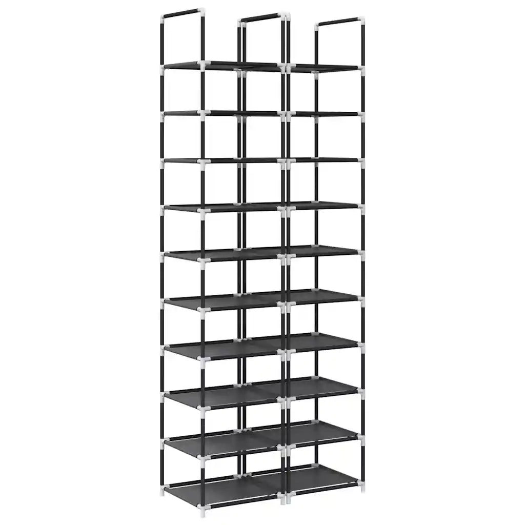 Scarpiere a 10 Livelli 2 pz-Set di 2 Scaffale per scarpe 33x33x174 cm in Tessuto Non Tessuto