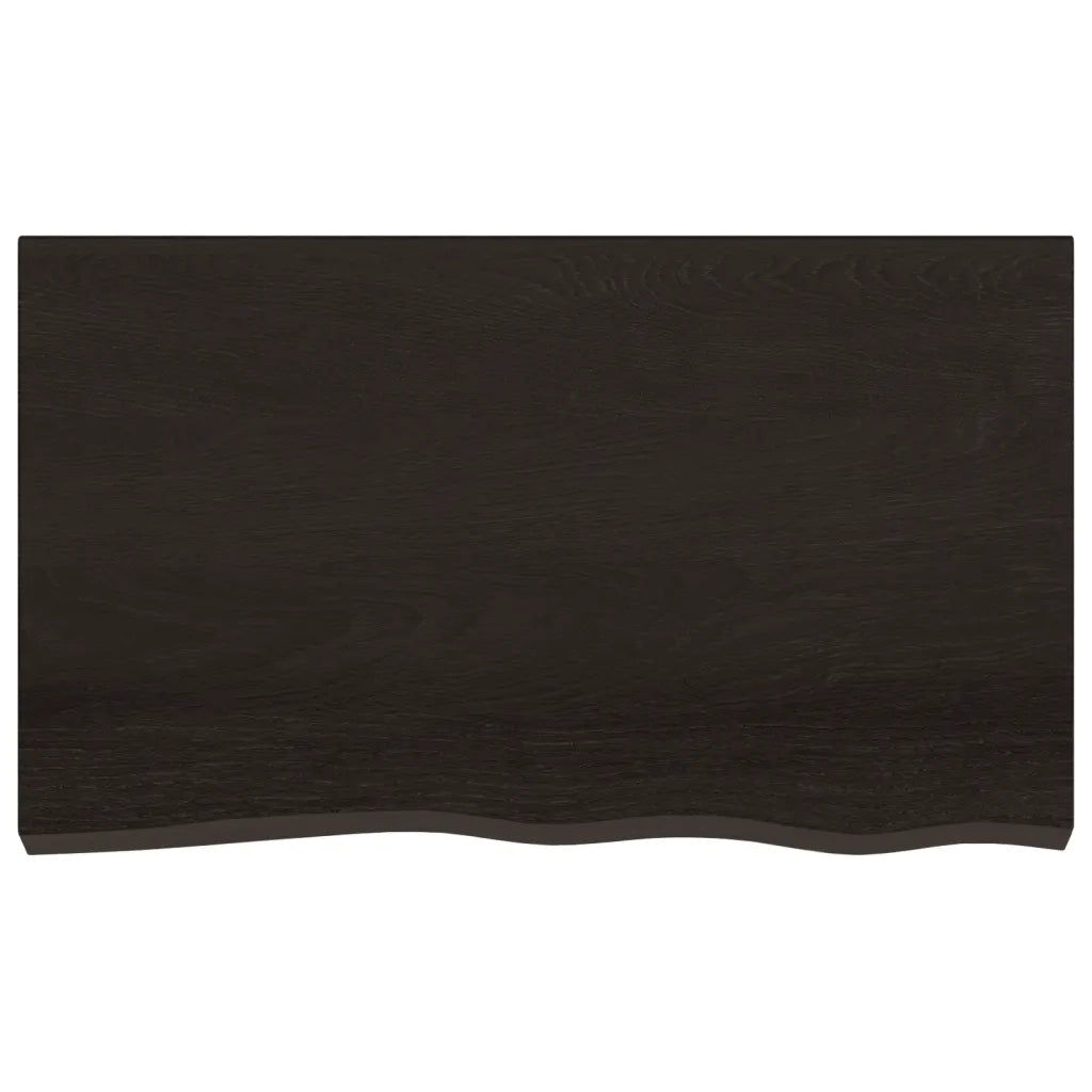 Piano Tavolo Marrone 100x60x(2-4) cm Rovere Massello Trattato 3156432