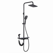 Trade Shop - Set Saliscendi Colonna Doccia Bagno Soffione Doccetta Bidet Rubinetto Nero 87342 -