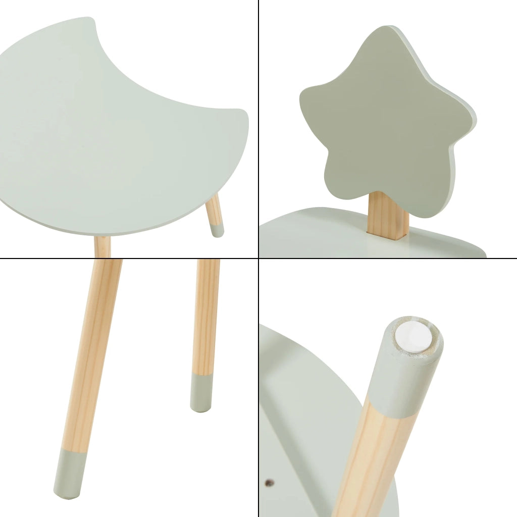 Scrivania/postazione di lavoro per bambini 44 x 60 x 50 cm con sedia verde menta naturale 03_0009063