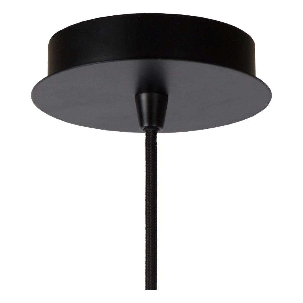 Lampada a sospensione Lucide Wolfram nera metallo Ø65 E27
