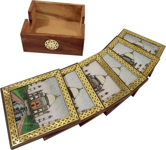 Costiere in Pietra dura - Set da 6 - Taj Mahal (10716A)