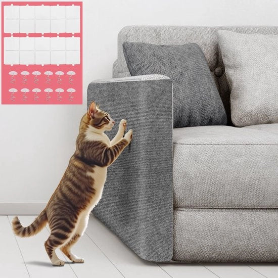 Mat per gatto con protezione 200x40cm - Protezione contro graffi per gatto, Mat per gatto autofissante per parete per gatto, Sostenibile, amichevole per gatto