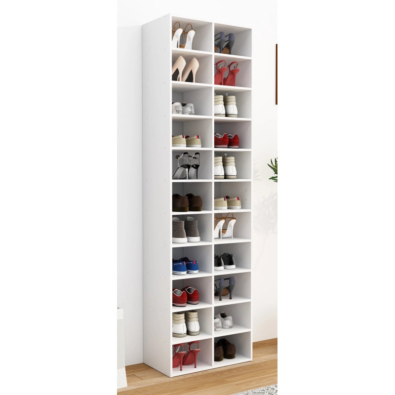 Legno Strong Scarpiera H183 L53 P30 cm Armadio Porta Scarpe Salvaspazio con Ripiani Regolabili Colore Bianco