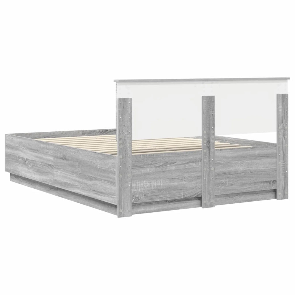 Struttura del letto con testiera Grigio Sonoma 140 x 190 cm 3408164