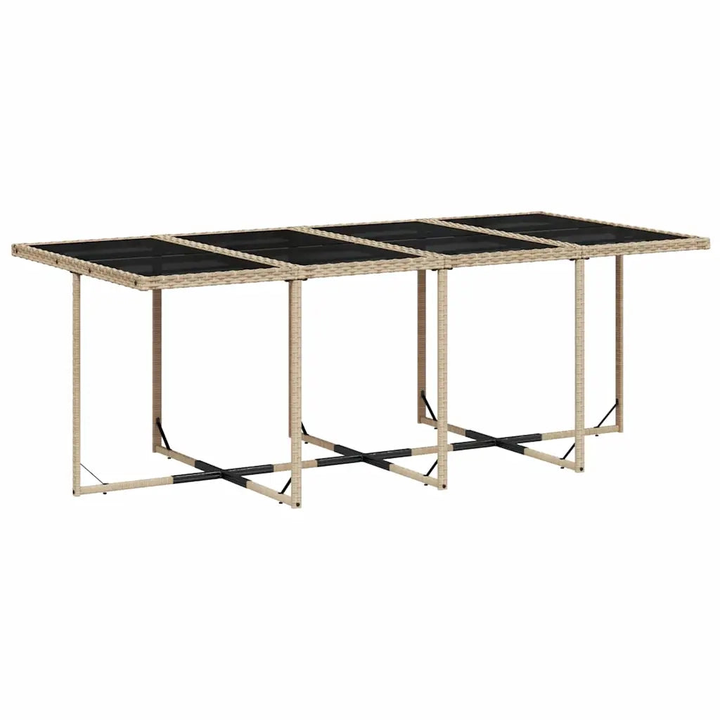 Set Pranzo da Giardino 9 pz con Cuscini Beige Misto Polyrattan 3210924