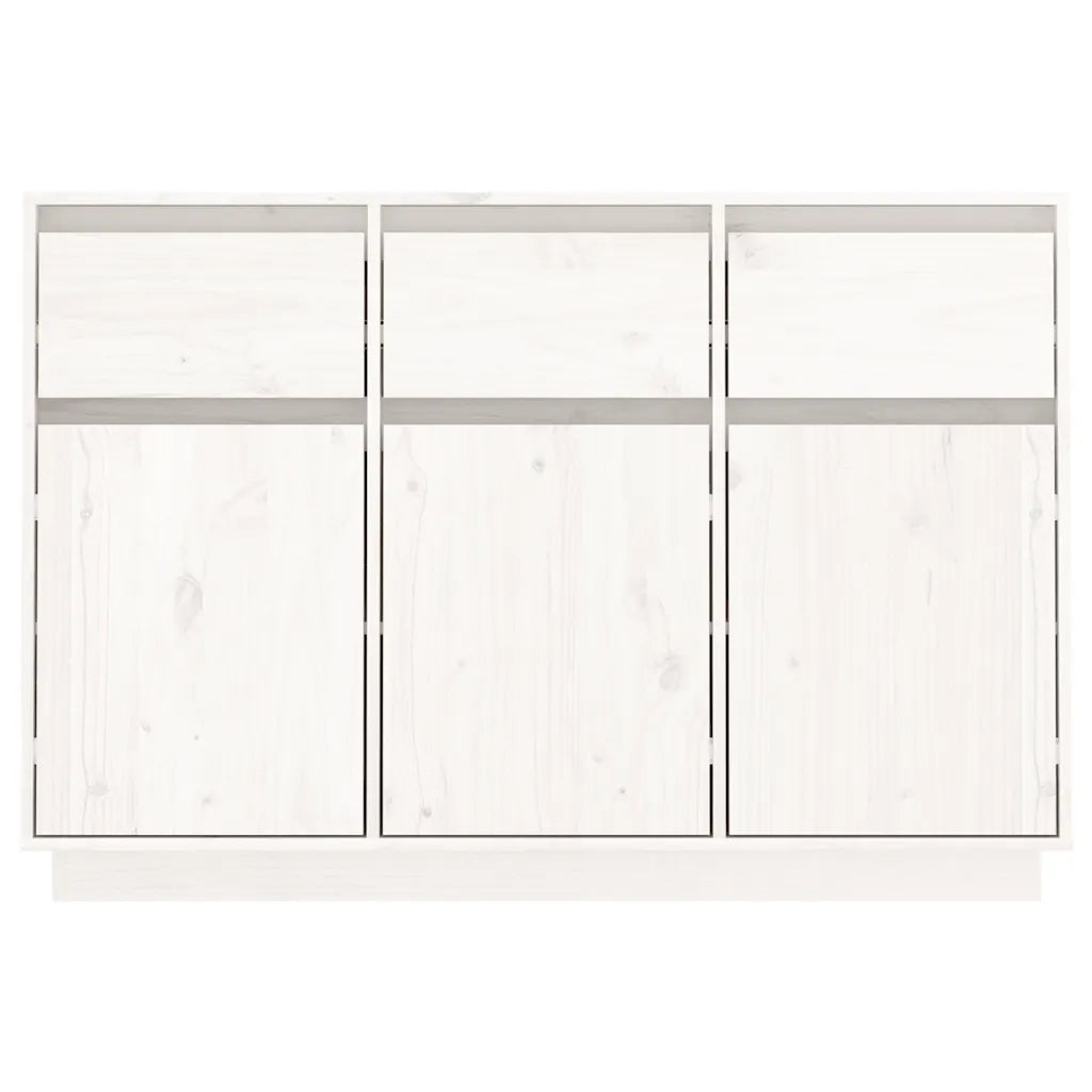 Credenza-Buffet-Armadio da cucina Bianca 110x34x75 cm in Legno Massello di Pino