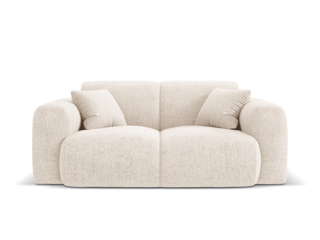 Cosmopolitan Design - Divano "Nolio" 2 posti in ciniglia beige chiaro 