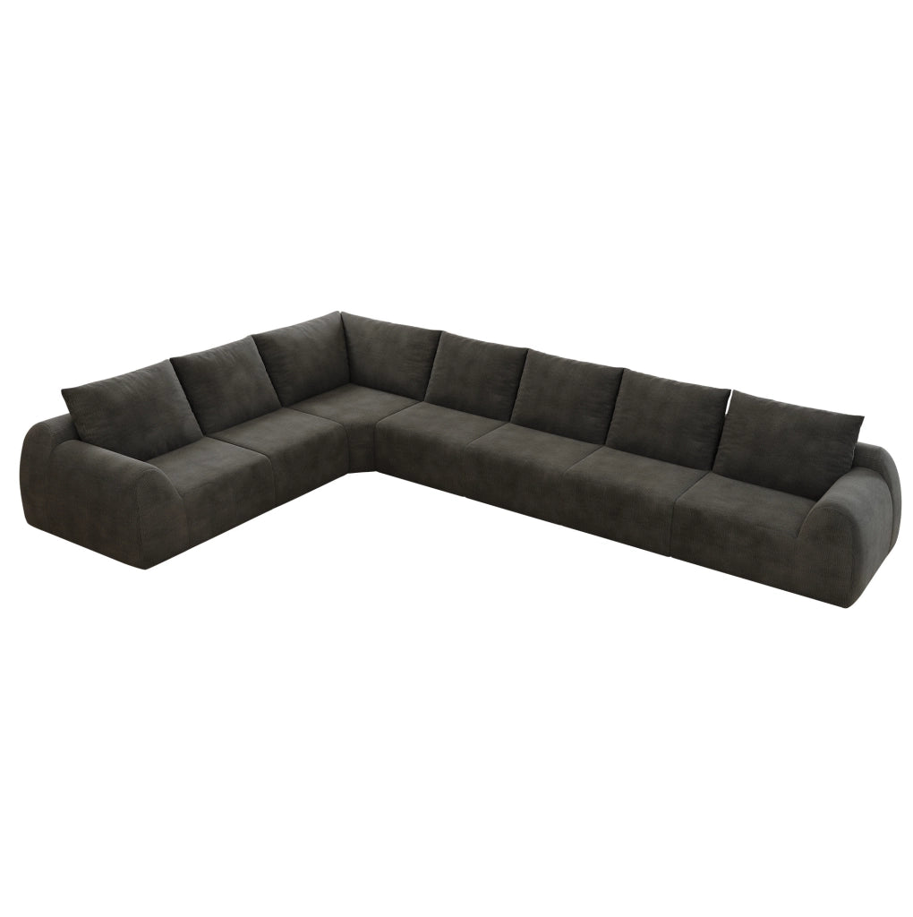 Divano in ciniglia 401x267x85 cm, grigio scuro, senza montaggio