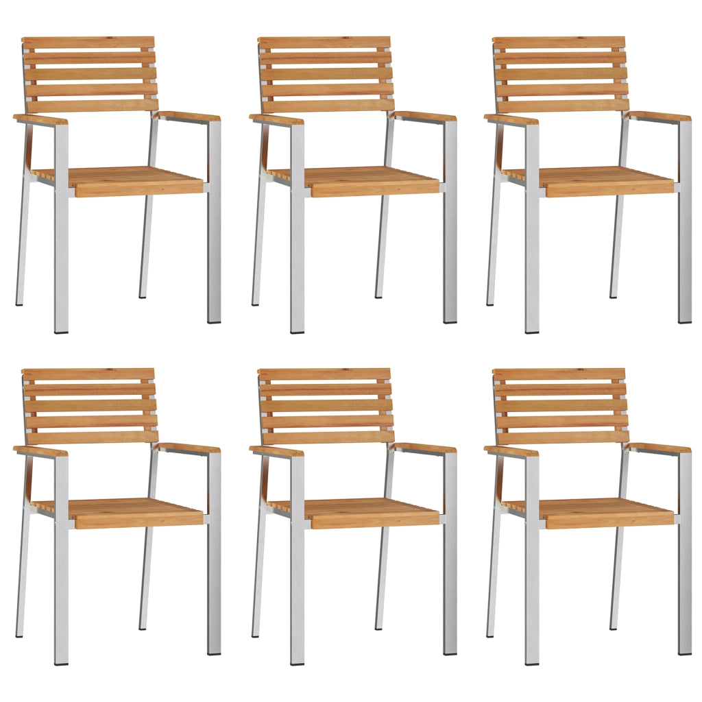 Set da Pranzo da Giardino  a 7 Pezzi in Legno Massello Teak
