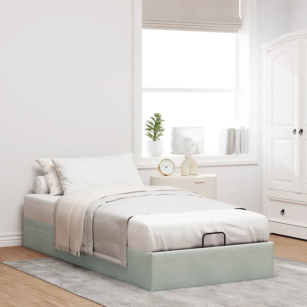 vidaXL Struttura Letto Pouf Senza Materasso 100x200 cm Velluto
