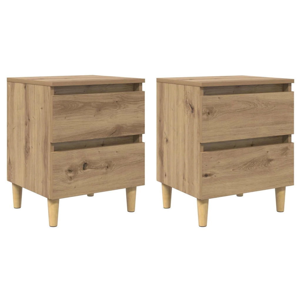 Mobiletti da letto 2 pcs Rovere artigianale 40 x 35 x 50 cm