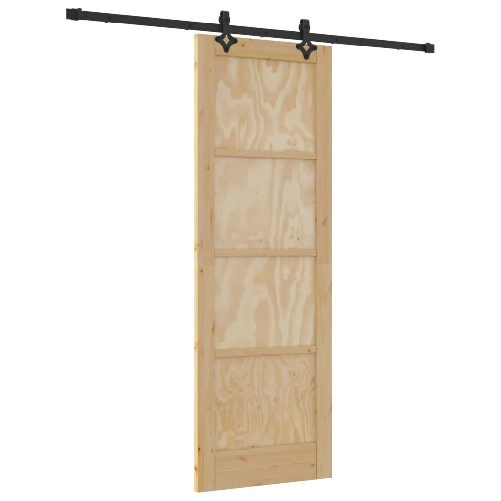 Porta scorrevole Naturale e Nero 73,5 x 211 cm